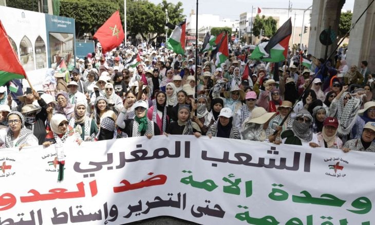 Marrakech: Protesters Burn Israeli Flag, Demand Expulsion of Settlers