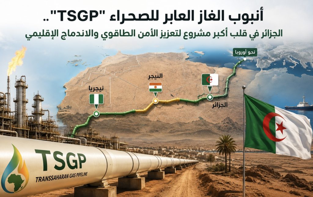 أنبوب الغاز العابر للصحراء “TSGP”.. الجزائر في قلب أكبر مشروع لتعزيز الأمن الطاقوي والاندماج الإقليمي