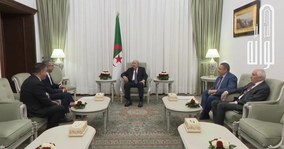 The Iranian Ambassador to Algeria in a farewell visit to President Tebboune at El Mouradia .
