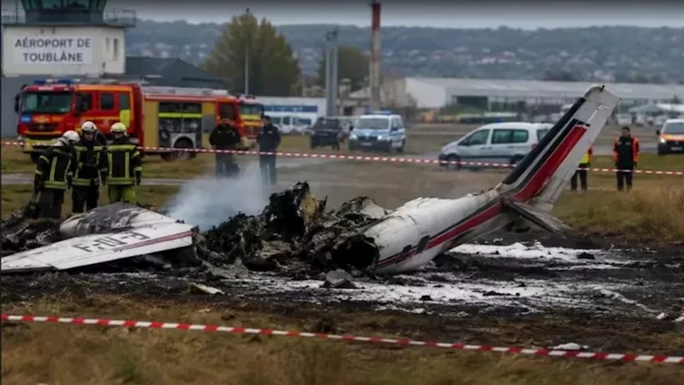 مقتل 11 شخصا في حادث تحطم طائرة مدنية بشرق فرنسا