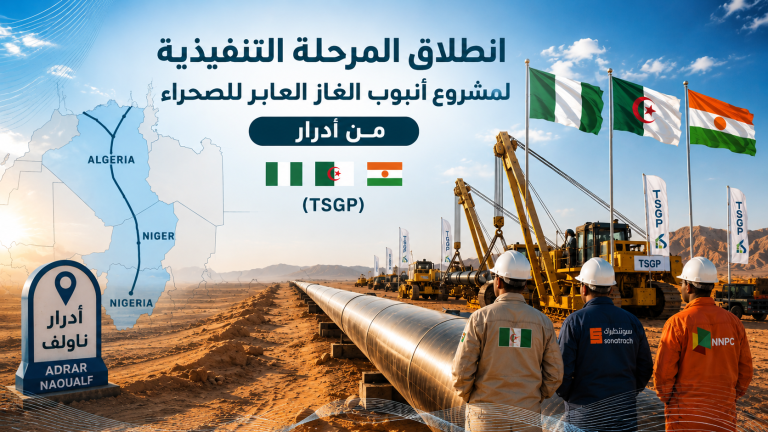 انطلاق المرحلة التنفيذية لمشروع أنبوب الغاز العابر للصحراء من أدرار