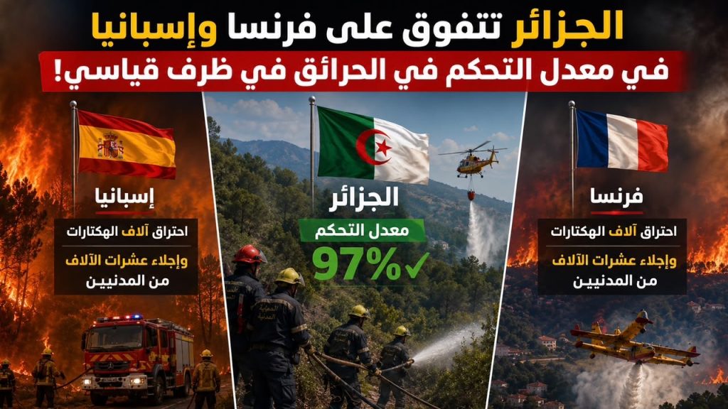الجزائر تتفوق على فرنسا وإسبانيا في معدل التحكم في الحرائق في ظرف قياسي!