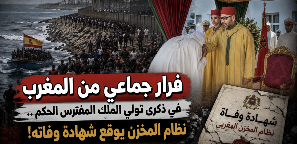 فرار جماعي من المغرب في ذكرى تولي الملك المفترس الحكم ..نظام المخزن يوقع شهادة وفاته!