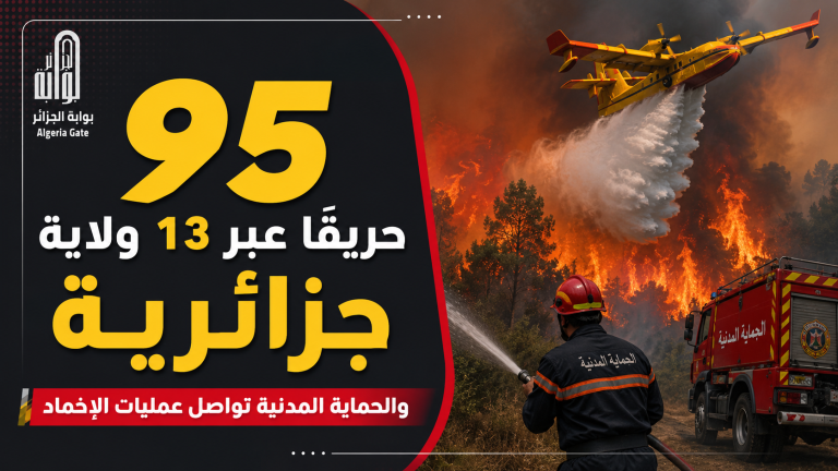95 حريقًا عبر 13 ولاية جزائرية والحماية المدنية تواصل عمليات الإخماد