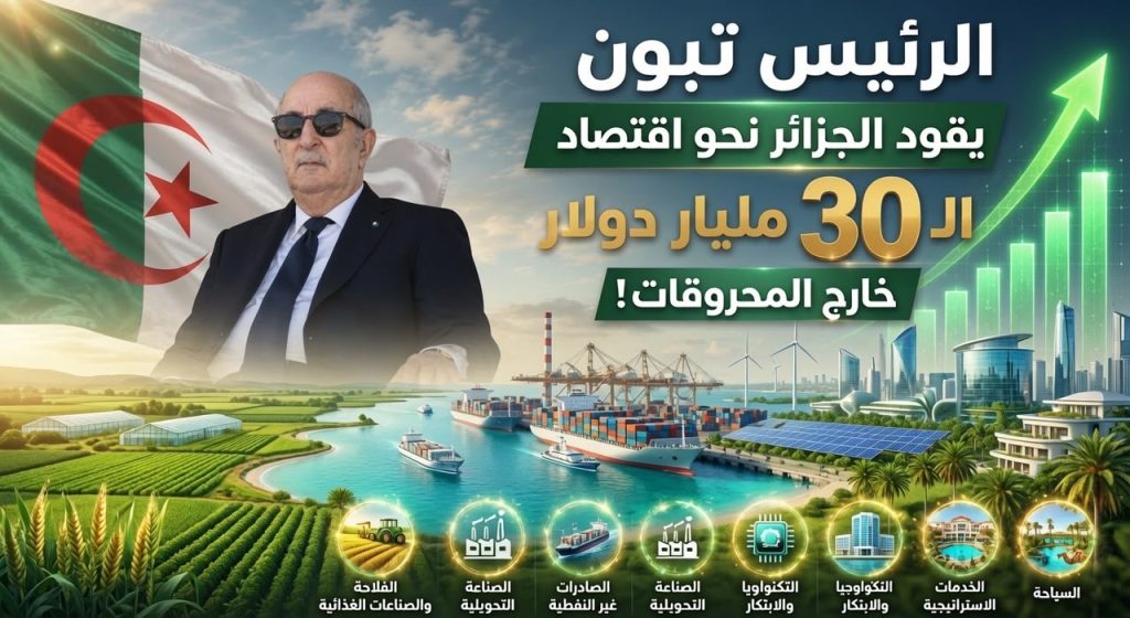 الرئيس تبون يقود الجزائر نحو اقتصاد الـ30 مليار دولار خارج المحروقات..!