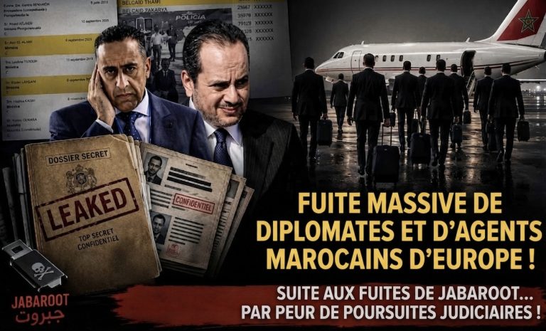 Départ précipité de diplomates et d’agents du renseignement marocains de plusieurs capitales européennes après les fuites de « Jabrout », par crainte de poursuites judiciaires