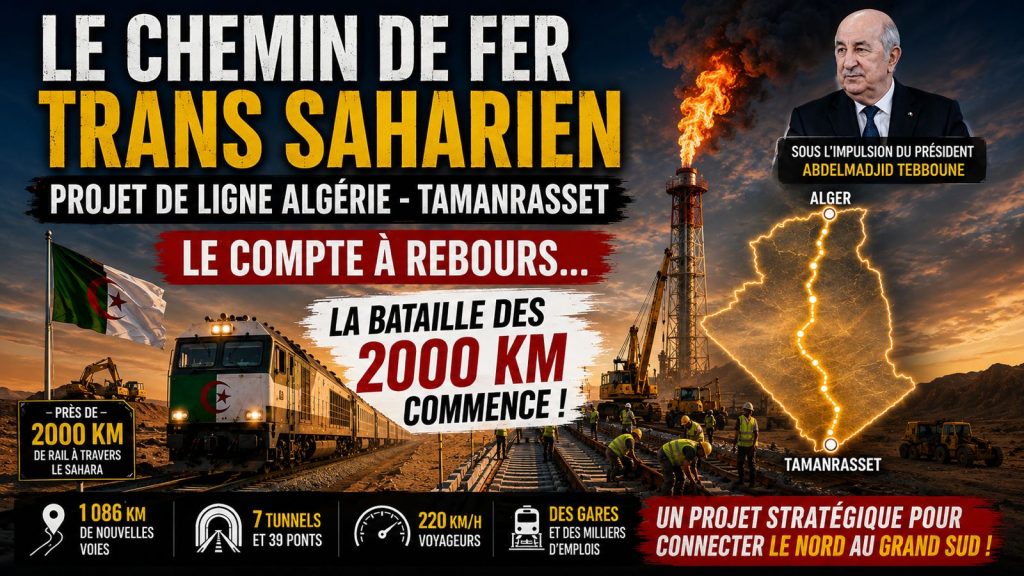 La ligne ferroviaire transsaharienne Alger-Tamanrasset entre dans une nouvelle phase : le compte à rebours est lancé pour les 2 000 km !