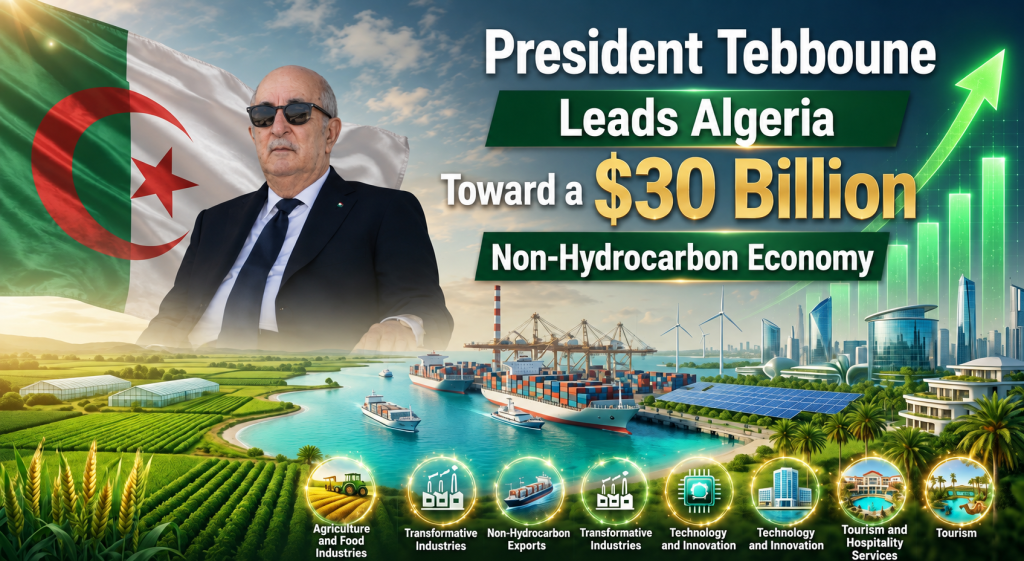 President Tebboune Leads Algeria Toward a $30 Billion Non-Hydrocarbon Economy