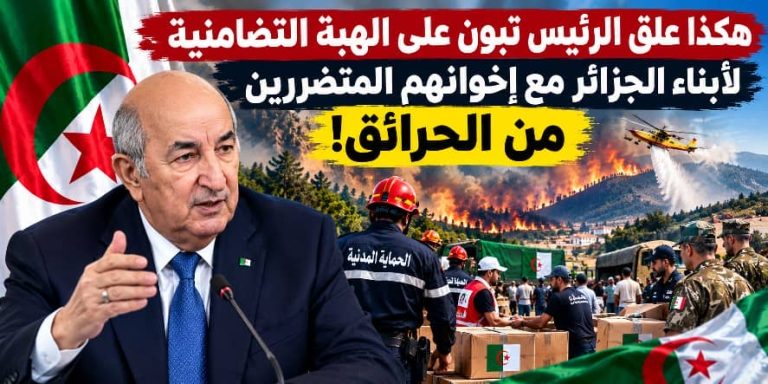هكذا علق الرئيس تبون على الهبة التضامنية لأبناء الجزائر مع إخوانهم المتضررين من الحرائق!