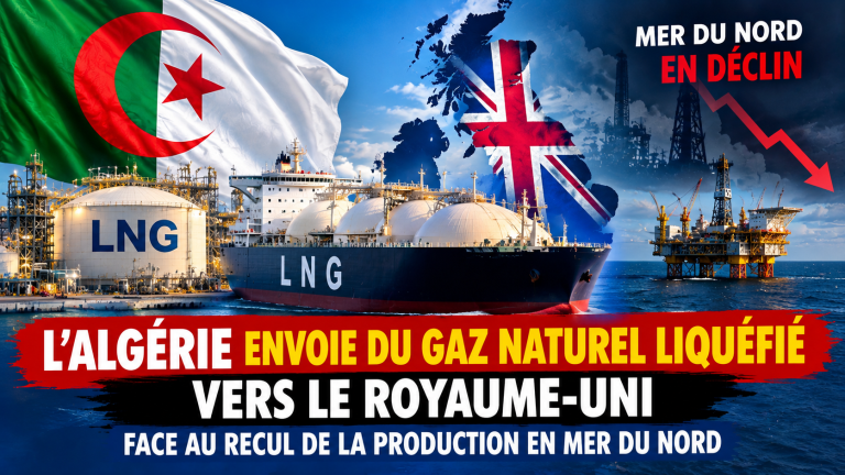L&rsquo;Algérie exporte du gaz naturel liquéfié vers le Royaume-Uni, face au recul de la production en mer du Nord