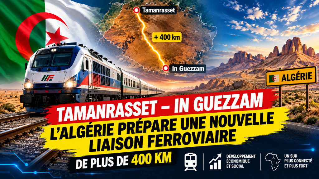 Tamanrasset–In Guezzam : l’Algérie prépare une nouvelle liaison ferroviaire de plus de 400 km