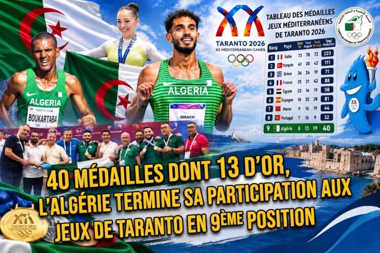40 médailles dont 13 en or : l’Algérie termine les Jeux de Taranto à la 9ᵉ place