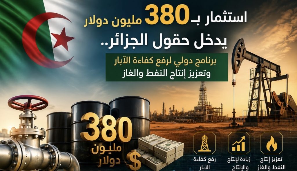 استثمار بـ380 مليون دولار يدخل حقول الجزائر.. برنامج دولي لرفع كفاءة الآبار وتعزيز إنتاج النفط والغاز