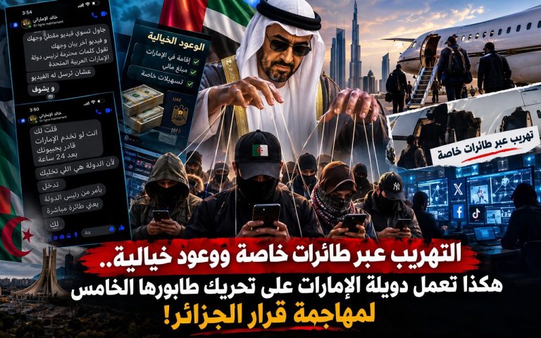 التهريب عبر طائرات خاصة ووعود خيالية.. هكذا تخطط دويلة الإمارات لتحريك طابورها الخامس لمهاجمة قرار الجزائر!